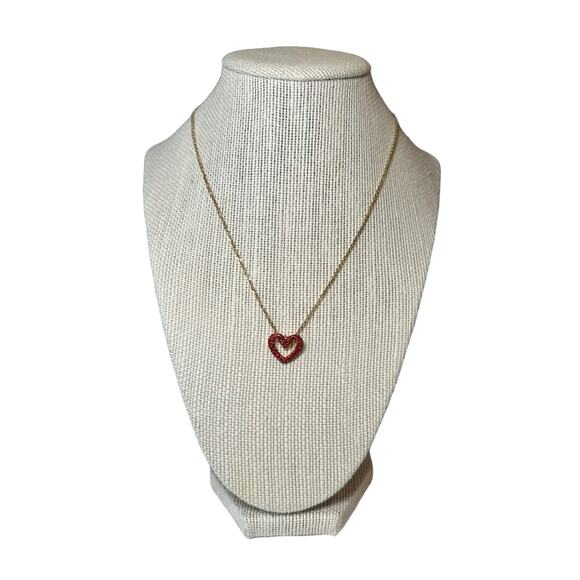 Swarovski Una pendant Pavé, Heart, Small, Red, Gold-tone plated Necklace - Picture 5 of 7